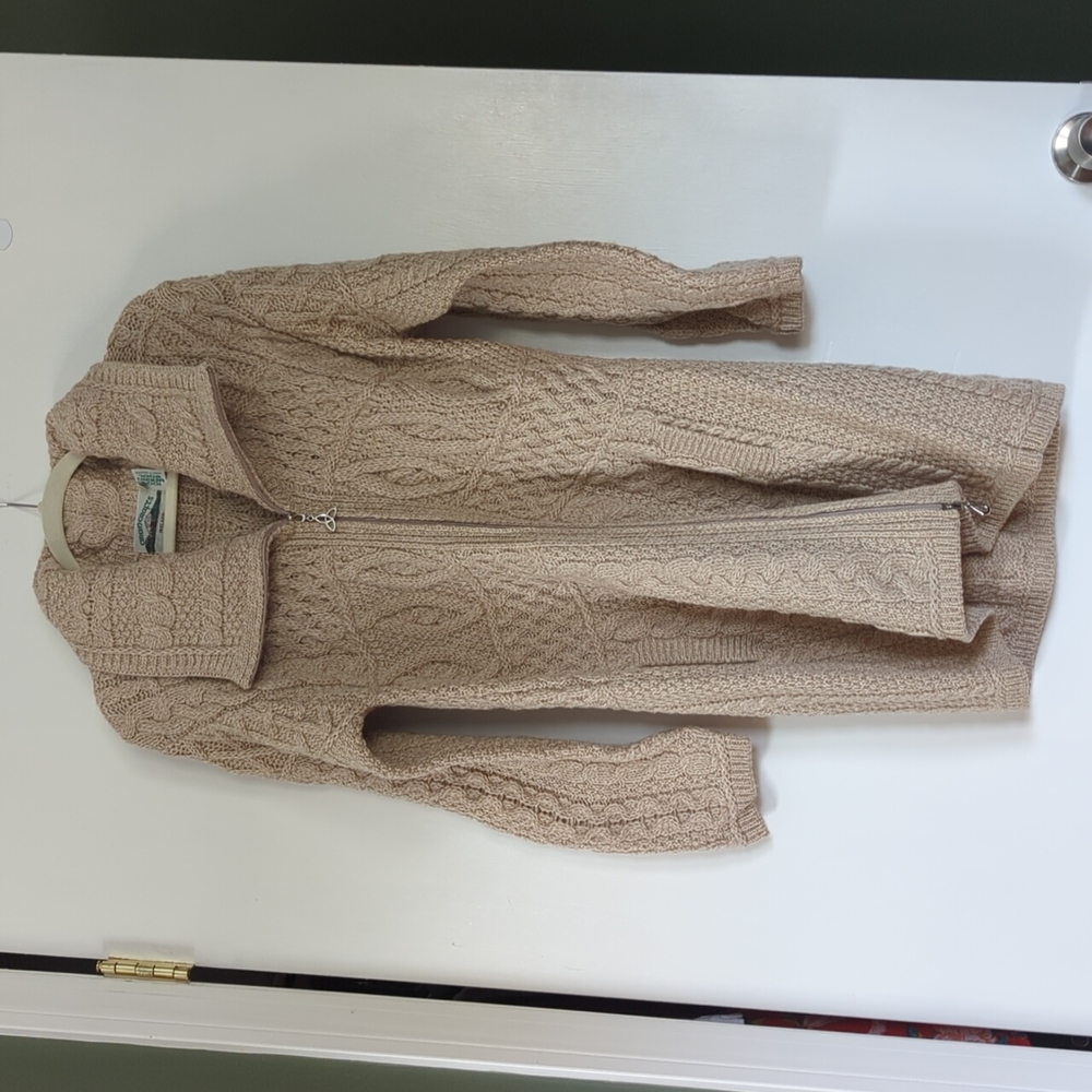 Aran Crafts Beige Long Sleeve Knit Dress